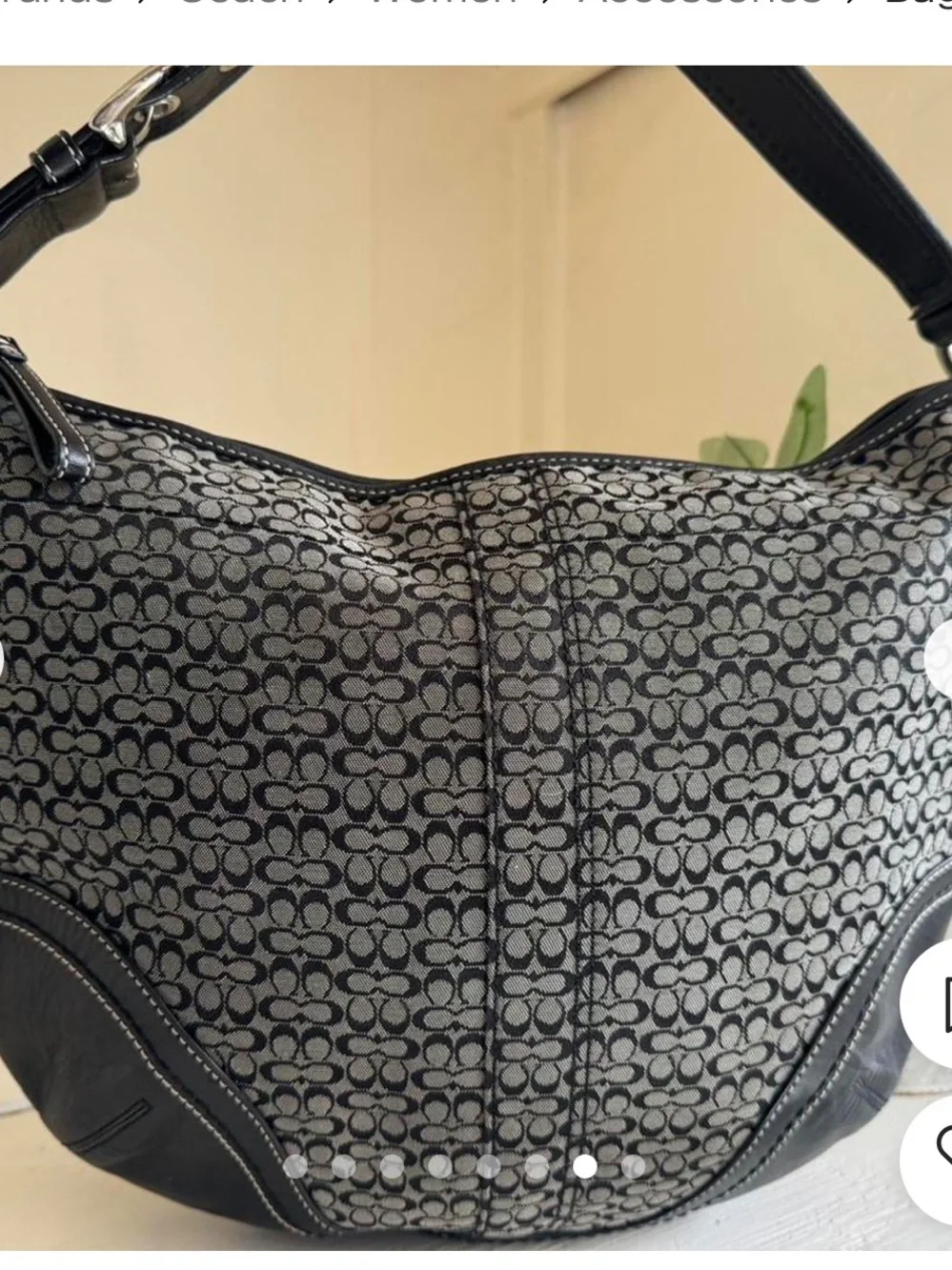 Classic Coach Black and Gray Shoulder Bag - Picture 2 of 11